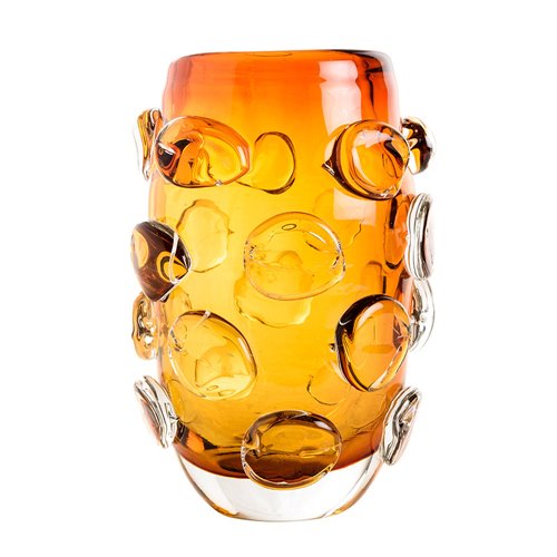 Hand Made Amber Glass Vase