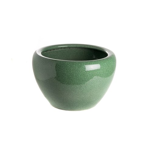 Planter Pot Crackled Green M
