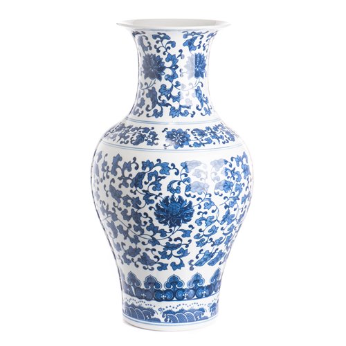 Corolla Vase Blue White