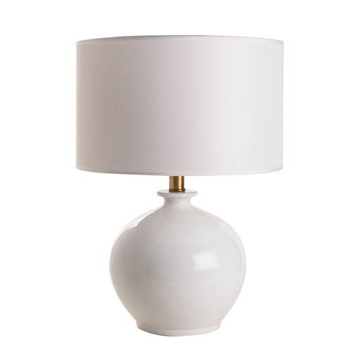 Lamp Base Round Vase White E27