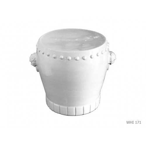 Drum stool white porcelain