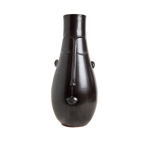 Vase Noir Yeux Fermes