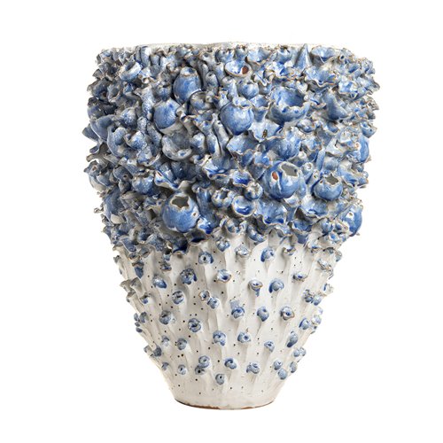 Oversized Shell Vase Large Size Blue