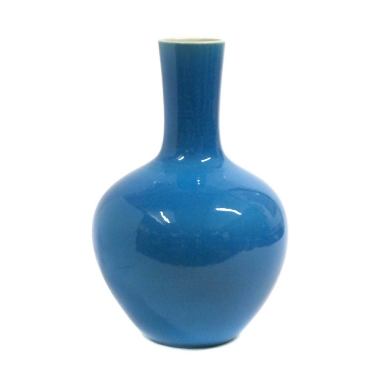 Vase col droit turquoise