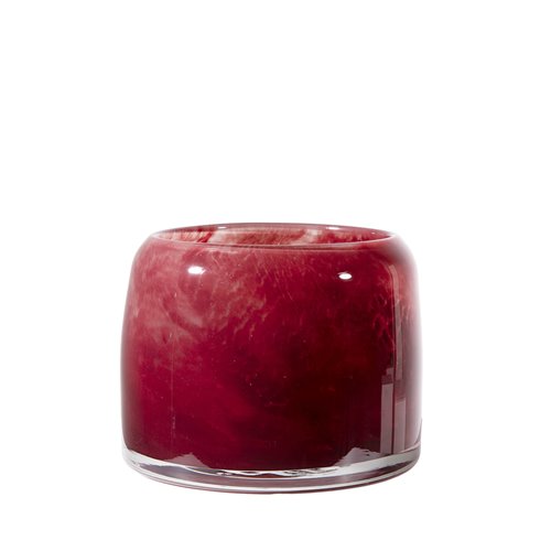 Candleholder In Glass Red - Delivery from October 2023