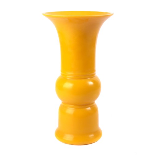 Vase corolle verre de pekin jaune