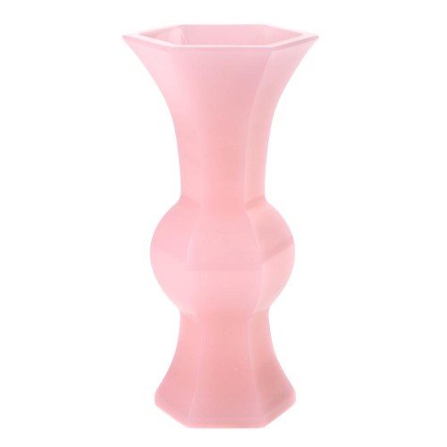 Vase corolle verre de pekin rose