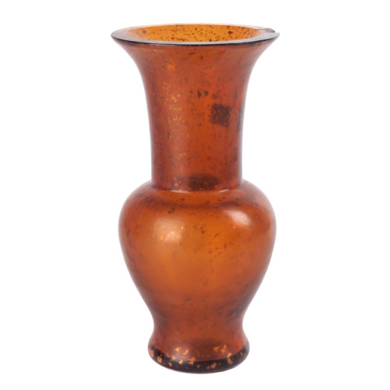 Straight vase precious glass amber
