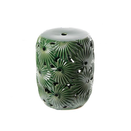 Matusa Pouffe Ceramic 'Leaf' Green