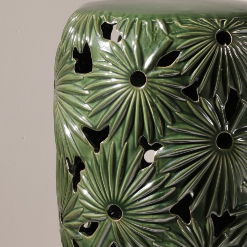 Matusa Pouffe Ceramic 'Leaf' Green