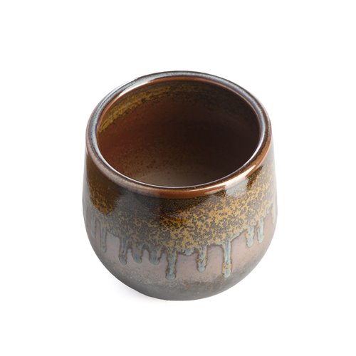 Pot Celadon Red Drips