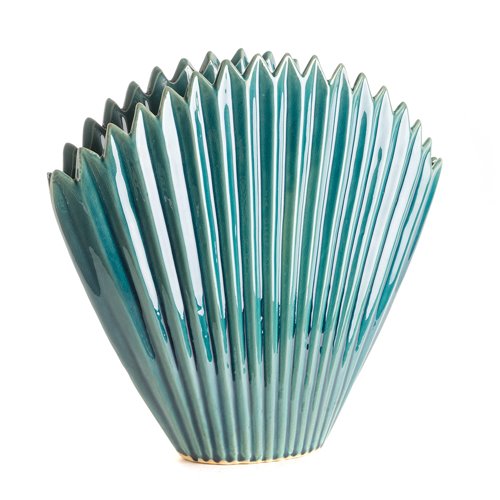 Matusa Vase Ceramique 'Feuille' Turquoise