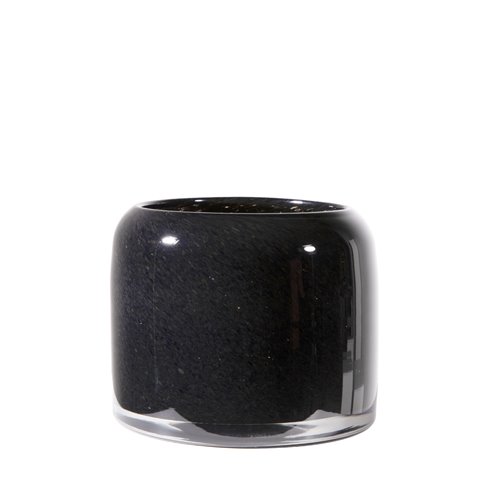 Candleholder In Glass Black