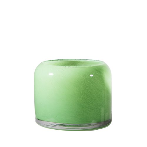 Candleholder In Glass Green