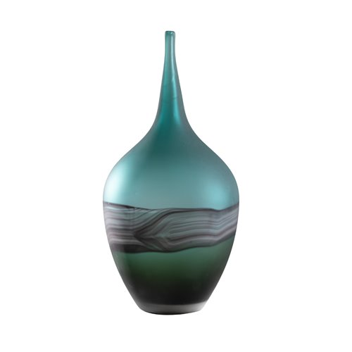 Bottle Vase Green Wave Effect M