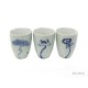 Set of 3 vases lotus blue white