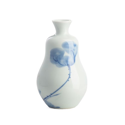 Vase Gourde Blanc Lotus Bleu