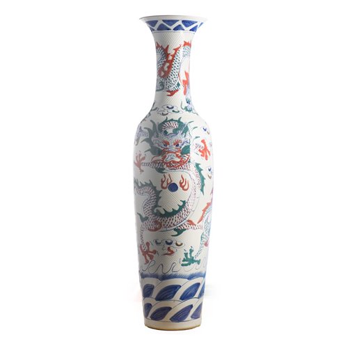 Vase Porcelaine Dragon Blanc