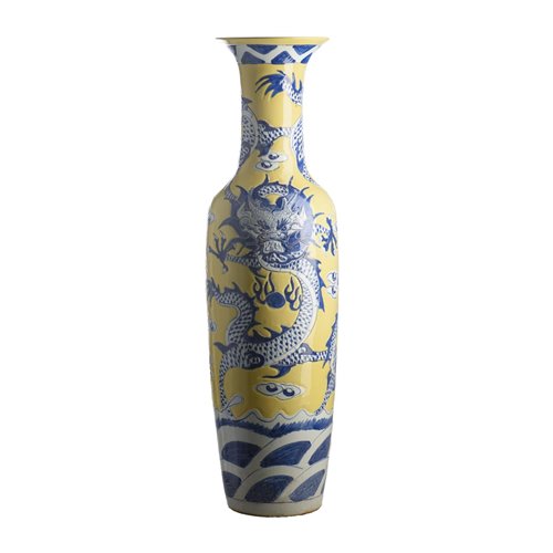 Vase Porcelaine Dragon Jaune