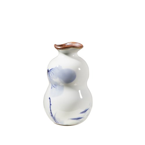 Gourd Vase Cherry Flower Blue