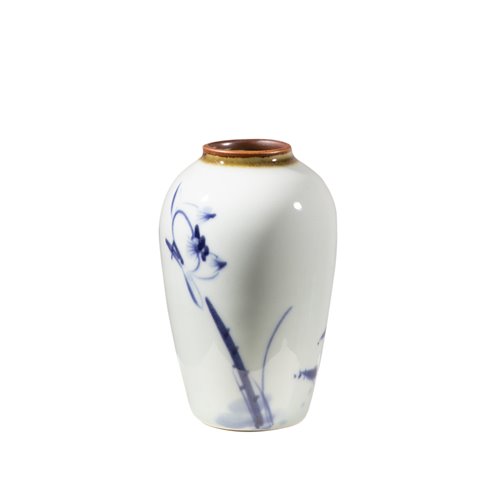 Dome Vase Blue Lotus Flower 
