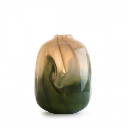 Vase Ovale En Verre Vert M - Arrivage mi-Mars 2024