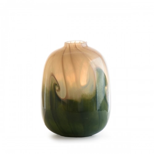Vase Ovale En Verre Vert M - Arrivage mi-Mars 2024
