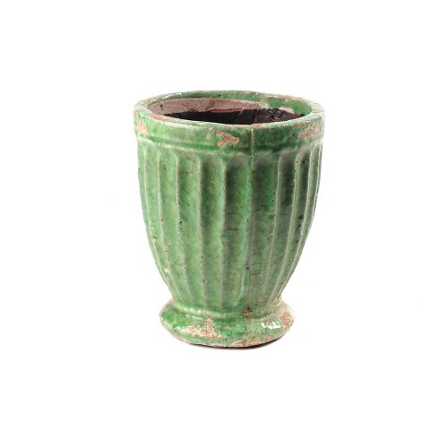 Vase vert antique droit 