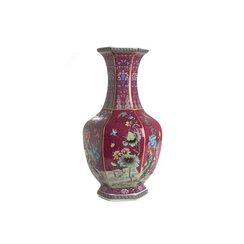 Vase Rouge En Porcelaine