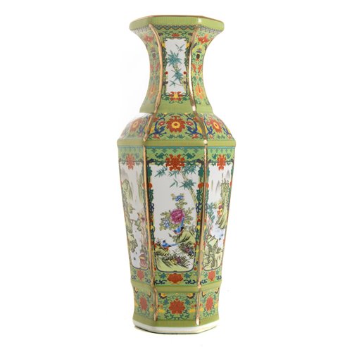 Octogonal Vase Asian Art 2