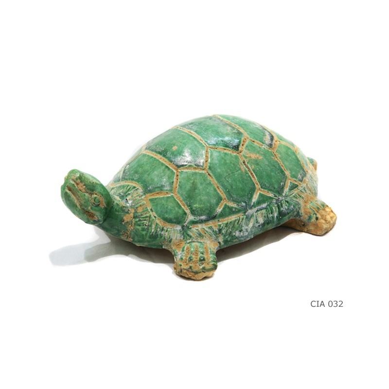 Tortoise clay green glazed