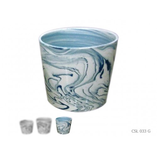 Wide mouth vase blue earth mixed