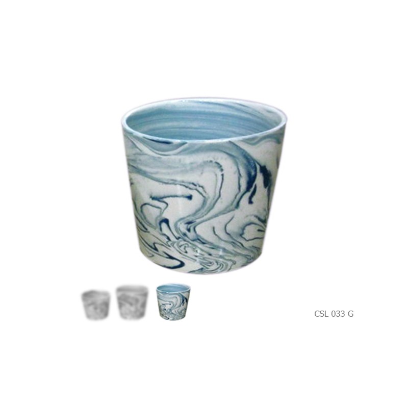 Wide mouth vase blue earth mixed