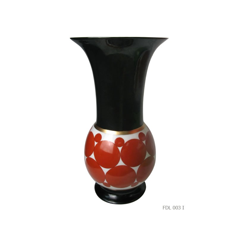 Corolla vase big dots black