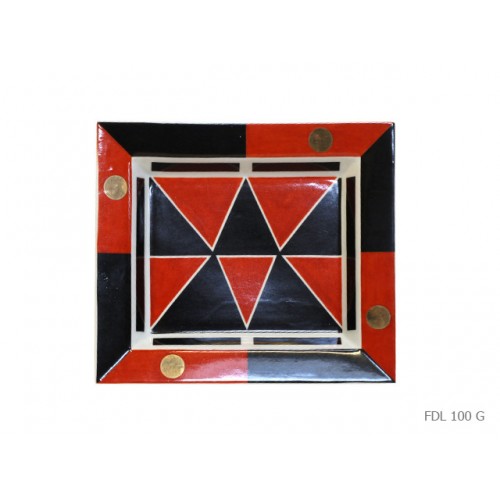 Vide poche triangles noirs rouge