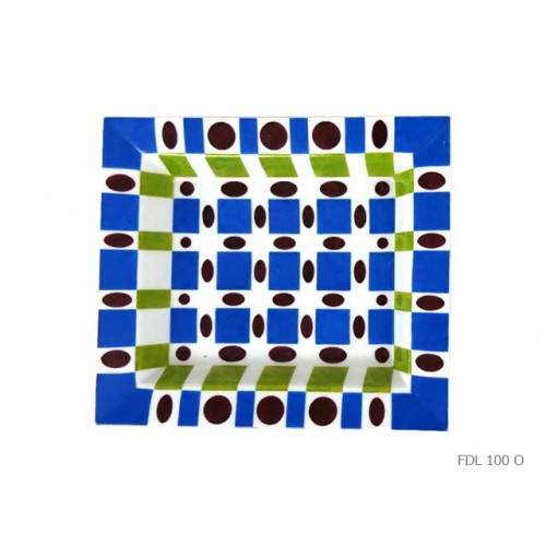 Trinket checkerboard blue green