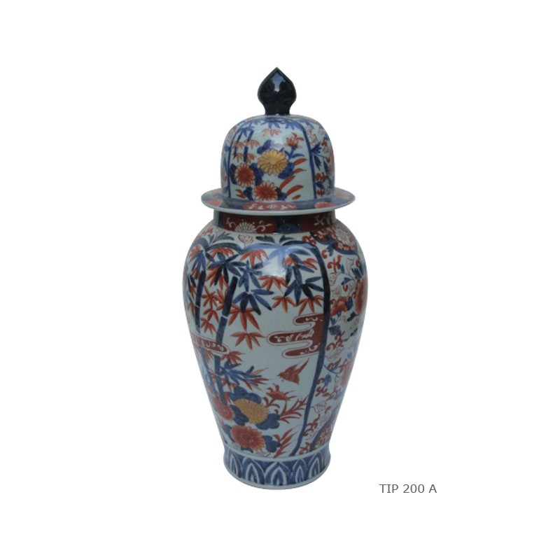 Temple jar imari japan a