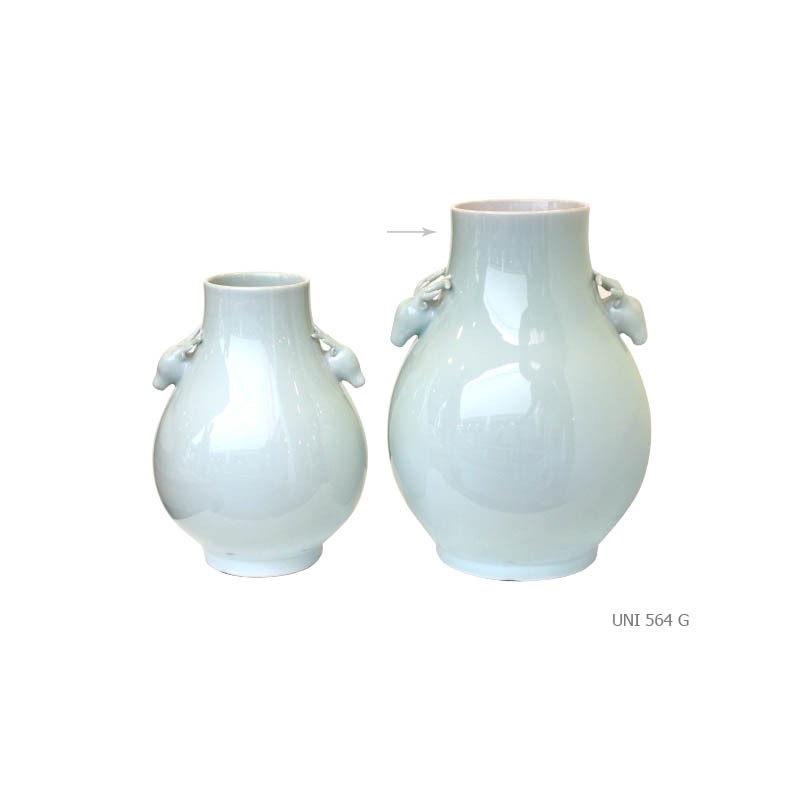 Vase deer heads celadon