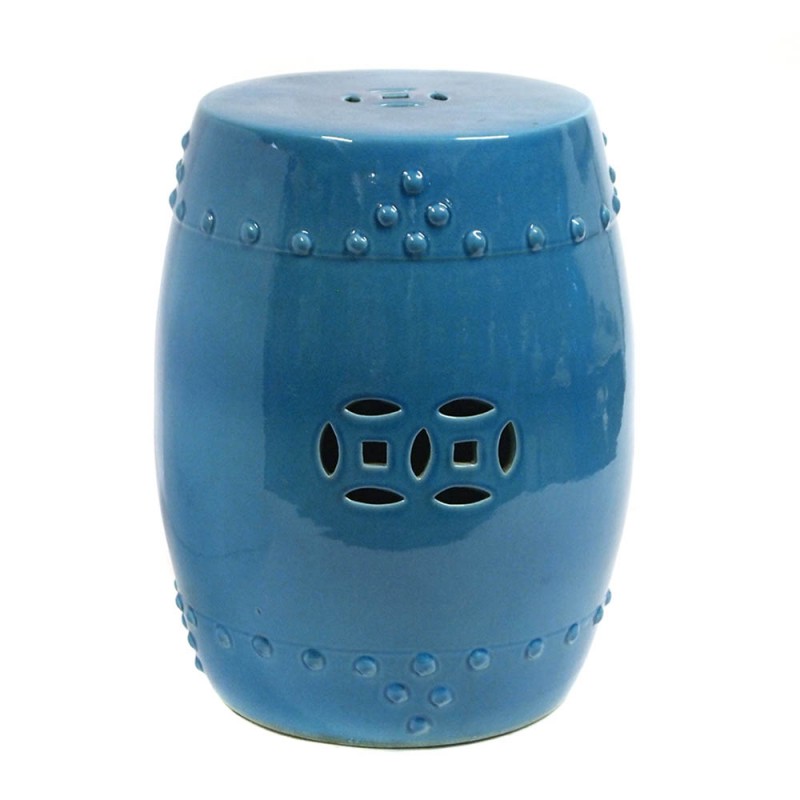 Tabouret porcelaine turquoise