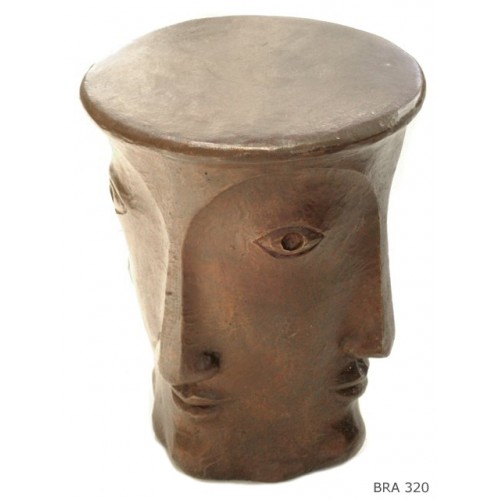 Tabouret 'faces' bronze