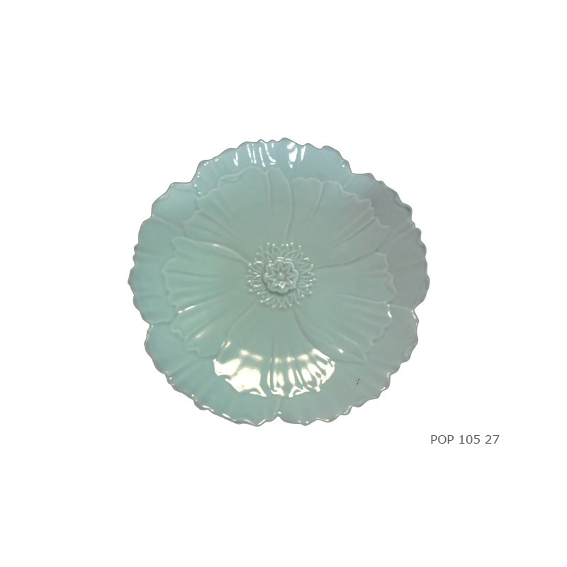 Plate celadon floral