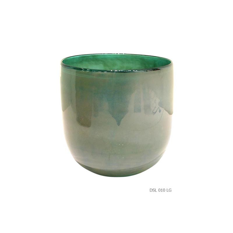 Vase rond vert aqua lustre