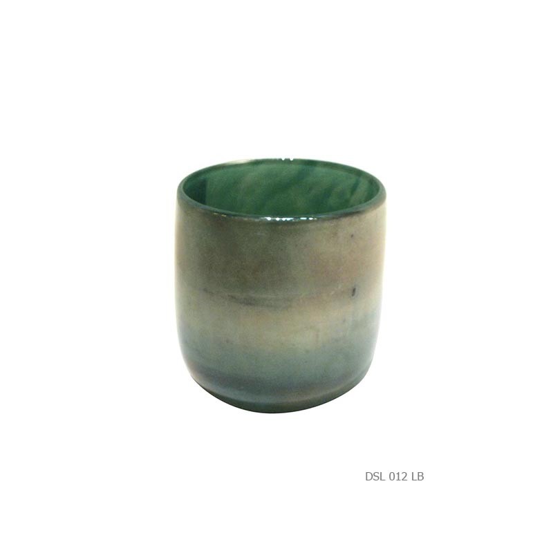 Vase rond turquoise lustre
