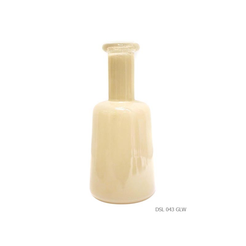 Vase bouteille blanc lustre