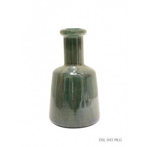 Vase bouteille vert aqua lustre