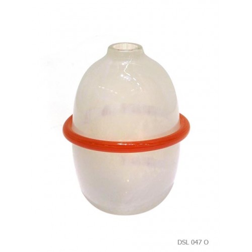 Vase milky transparent cercle corail
