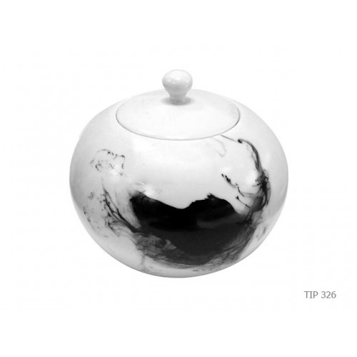 Round pot with lid ink stain