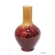 Collar vase straight glassy red