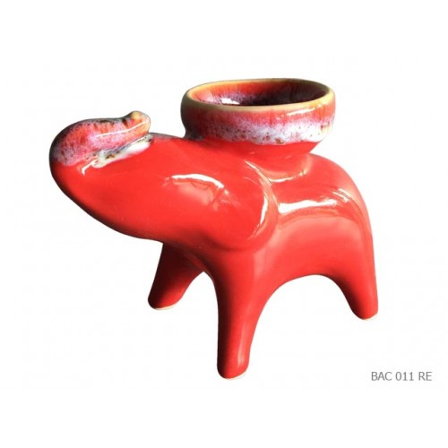 Candleholder elephant red