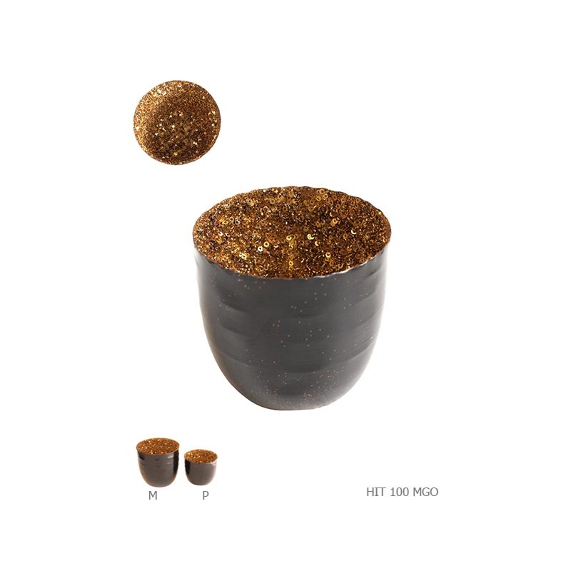 Candleholder sequins gold
